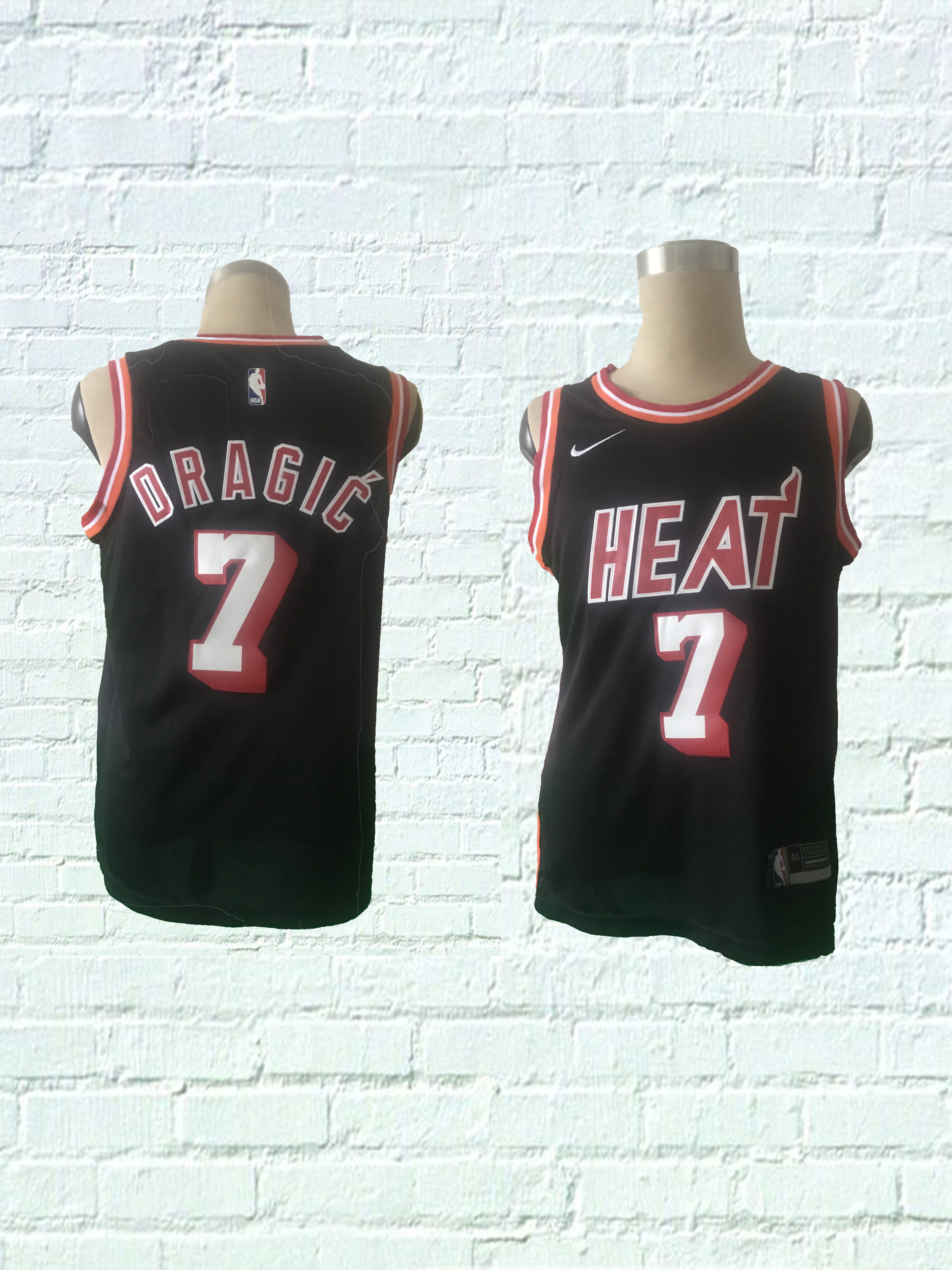 2018 Men Miami Heat #7 Dragic Black Game Nike throwback NBA Jerseys